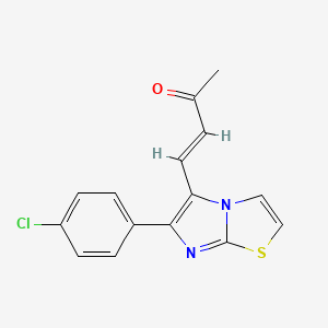 molecular formula C15H11ClN2OS B2655828 4-[6-(4-Chlorophenyl)imidazo[2,1-b][1,3]thiazol-5-yl]-3-buten-2-one CAS No. 338793-19-4