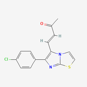 molecular formula C15H11ClN2OS B2655828 4-[6-(4-氯苯基)咪唑并[2,1-b][1,3]噻唑-5-基]-3-丁烯-2-酮 CAS No. 338793-19-4