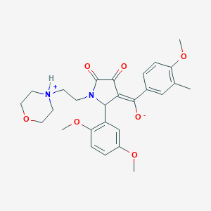 (E)-{2-(2,5-dimethoxyphenyl)-1-[2-(morpholin-4-ium-4-yl)ethyl]-4,5-dioxopyrrolidin-3-ylidene}(4-methoxy-3-methylphenyl)methanolate