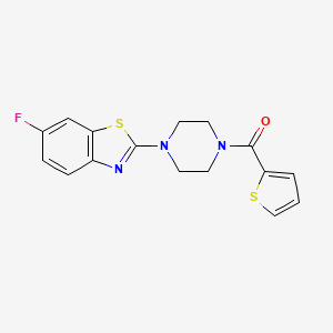 molecular formula C16H14FN3OS2 B2655832 (4-(6-Fluorobenzo[d]thiazol-2-yl)piperazin-1-yl)(thiophen-2-yl)methanone CAS No. 897472-17-2