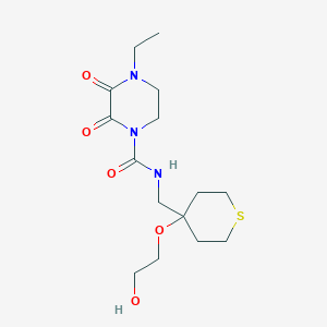 molecular formula C15H25N3O5S B2655833 4-ethyl-N-((4-(2-hydroxyethoxy)tetrahydro-2H-thiopyran-4-yl)methyl)-2,3-dioxopiperazine-1-carboxamide CAS No. 2310040-66-3