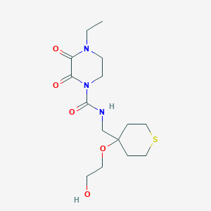 molecular formula C15H25N3O5S B2655833 4-乙基-N-((4-(2-羟乙氧基)四氢-2H-硫代吡喃-4-基)甲基)-2,3-二氧代哌嗪-1-甲酰胺 CAS No. 2310040-66-3