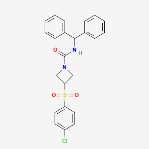 molecular formula C23H21ClN2O3S B2655836 N-benzhydryl-3-((4-chlorophenyl)sulfonyl)azetidine-1-carboxamide CAS No. 1705849-11-1