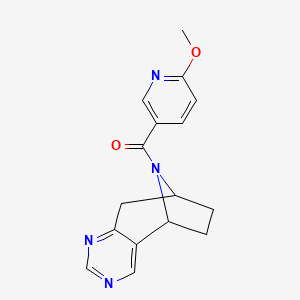 molecular formula C16H16N4O2 B2655838 (6-methoxypyridin-3-yl)((5R,8S)-6,7,8,9-tetrahydro-5H-5,8-epiminocyclohepta[d]pyrimidin-10-yl)methanone CAS No. 1903291-52-0