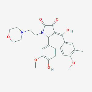molecular formula C26H30N2O7 B265584 3-hydroxy-5-(4-hydroxy-3-methoxyphenyl)-4-[(4-methoxy-3-methylphenyl)carbonyl]-1-[2-(morpholin-4-yl)ethyl]-1,5-dihydro-2H-pyrrol-2-one 