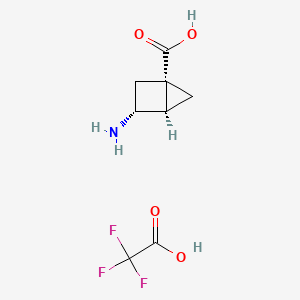 molecular formula C8H10F3NO4 B2655841 (1S,3R,4R)-3-Aminobicyclo[2.1.0]pentane-1-carboxylic acid;2,2,2-trifluoroacetic acid CAS No. 2247107-13-5