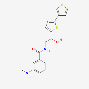 molecular formula C19H20N2O2S2 B2655845 N-(2-([2,3'-bithiophen]-5-yl)-2-hydroxyethyl)-3-(dimethylamino)benzamide CAS No. 2194906-42-6
