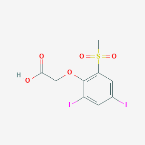 molecular formula C9H8I2O5S B2655850 2-[2,4-Diiodo-6-(methylsulfonyl)phenoxy]acetic acid CAS No. 400087-34-5