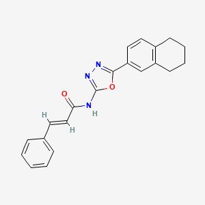 molecular formula C21H19N3O2 B2655854 N-(5-(5,6,7,8-tetrahydronaphthalen-2-yl)-1,3,4-oxadiazol-2-yl)cinnamamide CAS No. 862809-20-9