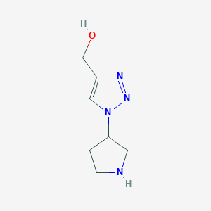 molecular formula C7H12N4O B2655856 [1-(Pyrrolidin-3-yl)-1H-1,2,3-triazol-4-yl]methanol CAS No. 1706454-43-4