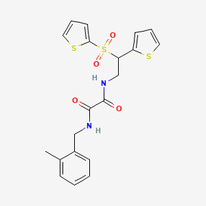 molecular formula C20H20N2O4S3 B2655861 N-(2-methylbenzyl)-N'-[2-(2-thienyl)-2-(2-thienylsulfonyl)ethyl]ethanediamide CAS No. 896340-81-1