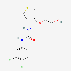 molecular formula C15H20Cl2N2O3S B2655862 1-(3,4-dichlorophenyl)-3-((4-(2-hydroxyethoxy)tetrahydro-2H-thiopyran-4-yl)methyl)urea CAS No. 2320664-79-5