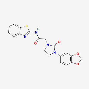 molecular formula C19H16N4O4S B2655863 2-(3-(benzo[d][1,3]dioxol-5-yl)-2-oxoimidazolidin-1-yl)-N-(benzo[d]thiazol-2-yl)acetamide CAS No. 1325744-12-4