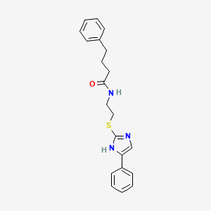 4-phenyl-N-(2-((5-phenyl-1H-imidazol-2-yl)thio)ethyl)butanamide