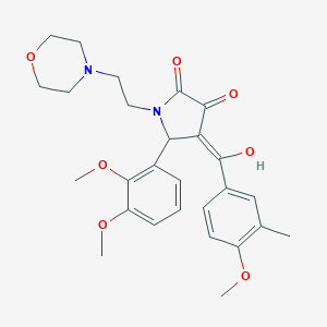 molecular formula C27H32N2O7 B265587 5-(2,3-dimethoxyphenyl)-3-hydroxy-4-[(4-methoxy-3-methylphenyl)carbonyl]-1-[2-(morpholin-4-yl)ethyl]-1,5-dihydro-2H-pyrrol-2-one 