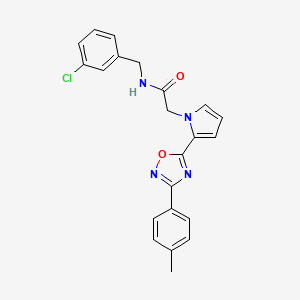 molecular formula C22H19ClN4O2 B2655871 N-(3-chlorobenzyl)-2-{2-[3-(4-methylphenyl)-1,2,4-oxadiazol-5-yl]-1H-pyrrol-1-yl}acetamide CAS No. 1261018-40-9