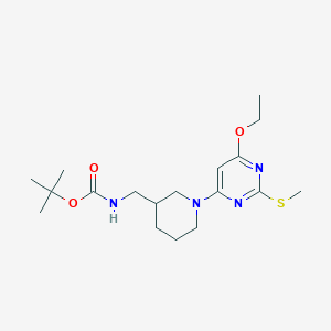 molecular formula C18H30N4O3S B2655875 tert-Butyl ((1-(6-ethoxy-2-(methylthio)pyrimidin-4-yl)piperidin-3-yl)methyl)carbamate CAS No. 1353987-52-6