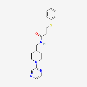 3-(phenylthio)-N-((1-(pyrazin-2-yl)piperidin-4-yl)methyl)propanamide