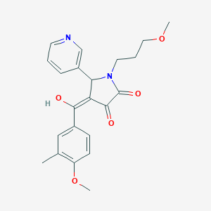 molecular formula C22H24N2O5 B265591 3-hydroxy-4-(4-methoxy-3-methylbenzoyl)-1-(3-methoxypropyl)-5-(3-pyridinyl)-1,5-dihydro-2H-pyrrol-2-one 