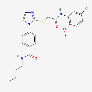 N-butyl-4-(2-((2-((5-chloro-2-methoxyphenyl)amino)-2-oxoethyl)thio)-1H-imidazol-1-yl)benzamide