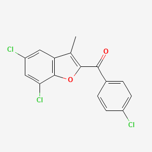 (4-Chlorophenyl)(5,7-dichloro-3-methyl-1-benzofuran-2-yl)methanone
