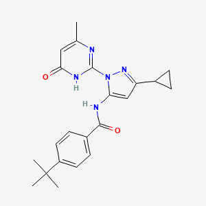 4-(tert-butyl)-N-(3-cyclopropyl-1-(4-methyl-6-oxo-1,6-dihydropyrimidin-2-yl)-1H-pyrazol-5-yl)benzamide