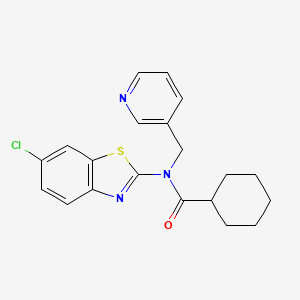 molecular formula C20H20ClN3OS B2655922 N-(6-chloro-1,3-benzothiazol-2-yl)-N-(pyridin-3-ylmethyl)cyclohexanecarboxamide CAS No. 895022-87-4