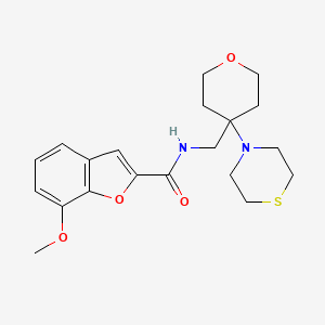 7-Methoxy-N-[(4-thiomorpholin-4-yloxan-4-yl)methyl]-1-benzofuran-2-carboxamide