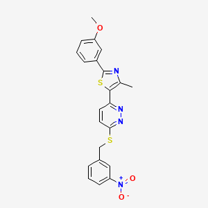 2-(3-Methoxyphenyl)-4-methyl-5-(6-((3-nitrobenzyl)thio)pyridazin-3-yl)thiazole