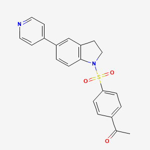 molecular formula C21H18N2O3S B2655935 1-(4-((5-(Pyridin-4-yl)indolin-1-yl)sulfonyl)phenyl)ethanone CAS No. 2034523-76-5