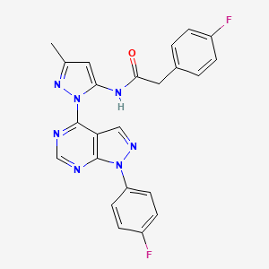 2-(4-fluorophenyl)-N-(1-(1-(4-fluorophenyl)-1H-pyrazolo[3,4-d]pyrimidin-4-yl)-3-methyl-1H-pyrazol-5-yl)acetamide