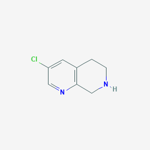 molecular formula C8H9ClN2 B2655950 3-Chloro-5,6,7,8-tetrahydro-1,7-naphthyridine CAS No. 1196156-56-5