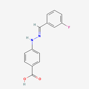 4-[(2E)-2-[(3-fluorophenyl)methylidene]hydrazinyl]benzoic acid