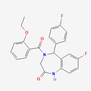 molecular formula C24H20F2N2O3 B2655952 4-(2-ethoxybenzoyl)-7-fluoro-5-(4-fluorophenyl)-4,5-dihydro-1H-benzo[e][1,4]diazepin-2(3H)-one CAS No. 533880-56-7