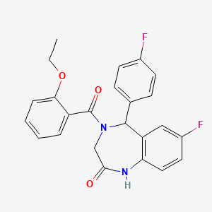 4-(2-ethoxybenzoyl)-7-fluoro-5-(4-fluorophenyl)-2,3,4,5-tetrahydro-1H-1,4-benzodiazepin-2-one