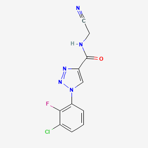 molecular formula C11H7ClFN5O B2655955 1-(3-chloro-2-fluorophenyl)-N-(cyanomethyl)-1H-1,2,3-triazole-4-carboxamide CAS No. 1796951-56-8