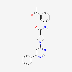 molecular formula C22H20N4O2 B2655958 N-(3-acetylphenyl)-1-(6-phenylpyrimidin-4-yl)azetidine-3-carboxamide CAS No. 2034257-20-8
