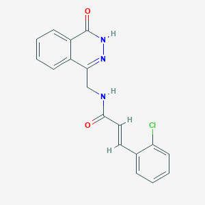 molecular formula C18H14ClN3O2 B2655963 (E)-3-(2-chlorophenyl)-N-((4-oxo-3,4-dihydrophthalazin-1-yl)methyl)acrylamide CAS No. 1226488-02-3