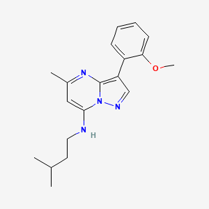 molecular formula C19H24N4O B2655967 3-(2-methoxyphenyl)-5-methyl-N-(3-methylbutyl)pyrazolo[1,5-a]pyrimidin-7-amine CAS No. 879569-72-9