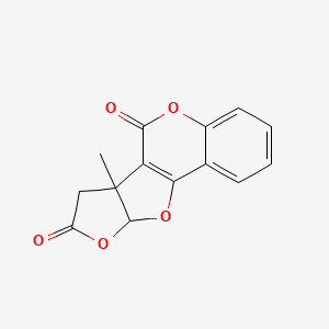 molecular formula C14H10O5 B2655974 6b-methyl-6b,9a-dihydro-6H-furo[3',2':4,5]furo[3,2-c]chromene-6,8(7H)-dione CAS No. 866157-77-9