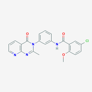 molecular formula C22H17ClN4O3 B2655976 5-chloro-2-methoxy-N-(3-(2-methyl-4-oxopyrido[2,3-d]pyrimidin-3(4H)-yl)phenyl)benzamide CAS No. 1005291-77-9