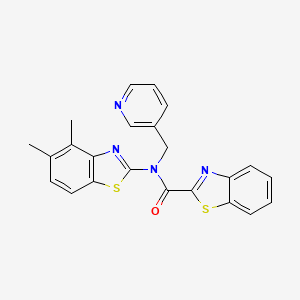 molecular formula C23H18N4OS2 B2655979 N-(4,5-dimethylbenzo[d]thiazol-2-yl)-N-(pyridin-3-ylmethyl)benzo[d]thiazole-2-carboxamide CAS No. 895417-20-6