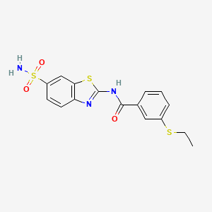 molecular formula C16H15N3O3S3 B2655980 3-(乙硫基)-N-(6-磺酰基苯并[d]噻唑-2-基)苯甲酰胺 CAS No. 886911-08-6