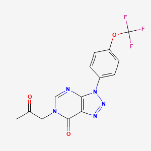 molecular formula C14H10F3N5O3 B2655984 6-(2-Oxopropyl)-3-[4-(trifluoromethoxy)phenyl]triazolo[4,5-d]pyrimidin-7-one CAS No. 893931-92-5