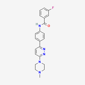 molecular formula C22H22FN5O B2655986 3-fluoro-N-(4-(6-(4-methylpiperazin-1-yl)pyridazin-3-yl)phenyl)benzamide CAS No. 941945-95-5