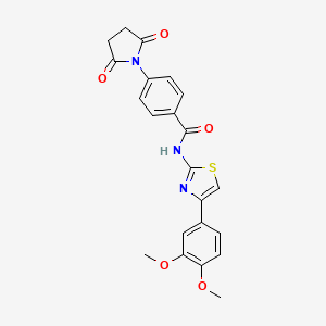 N-(4-(3,4-dimethoxyphenyl)thiazol-2-yl)-4-(2,5-dioxopyrrolidin-1-yl)benzamide