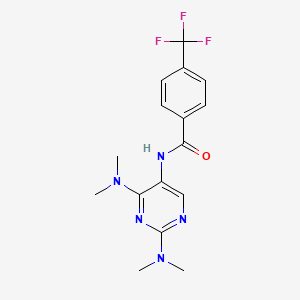 molecular formula C16H18F3N5O B2655991 N-(2,4-bis(dimethylamino)pyrimidin-5-yl)-4-(trifluoromethyl)benzamide CAS No. 1448129-21-2