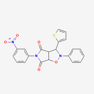 5-(3-nitrophenyl)-2-phenyl-3-(thiophen-2-yl)dihydro-2H-pyrrolo[3,4-d]isoxazole-4,6(5H,6aH)-dione