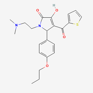 molecular formula C22H26N2O4S B2656000 1-(2-(dimethylamino)ethyl)-3-hydroxy-5-(4-propoxyphenyl)-4-(thiophene-2-carbonyl)-1H-pyrrol-2(5H)-one CAS No. 615271-18-6