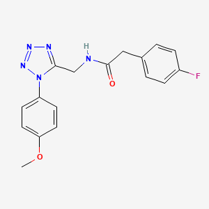 molecular formula C17H16FN5O2 B2656004 2-(4-fluorophenyl)-N-((1-(4-methoxyphenyl)-1H-tetrazol-5-yl)methyl)acetamide CAS No. 897614-85-6